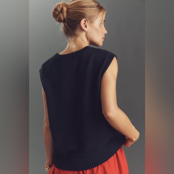 NWT Anthropologie Porridge Crew-Neck USA 🇺🇸 Flag Sweater Vest ⚜️ - Picture 3 of 7